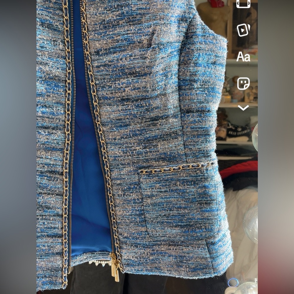 Lilly Pulitzer Blue Tweed Vest - Picture 3 of 6
